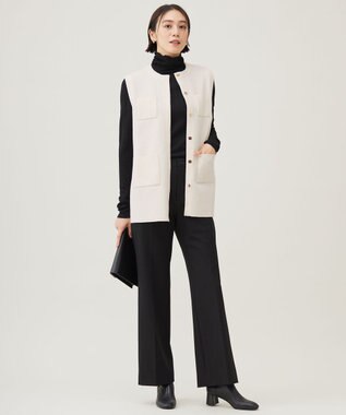 自由区 L 【WEB限定カラーあり・撥水加工・洗える】TRギャバストレート パンツ [WEB限定]ブラック