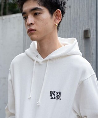 WEGO 【裏起毛/ユニセックス着用ITEM】リラックスフィットグラフィックパーカー ホワイト