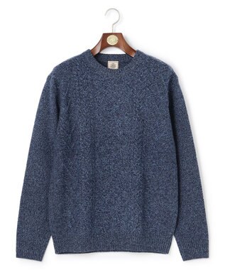 J.PRESS MEN ウール×カシミヤの上質素材【Cash Lamb's Wool】ケーブルクルーネック ニット_25年モデル ネイビー系