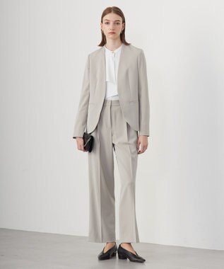 ICB L 【洗える】ストレッチジョーゼット ラッフルデザインブラウス オフホワイト系