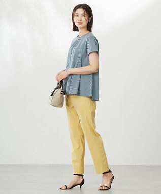 J.PRESS LADIES 【WEB限定・洗える】ストライプジャージー フレア カットソー 【WEB限定】ダークグリーンストライプ系