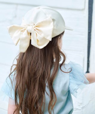 ANY KIDS 【日よけ付き】リボンキャップ エクリュ