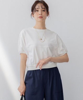 組曲 L 【WEB限定】クールプレーティング天竺スエットライク カットソー アイボリー系