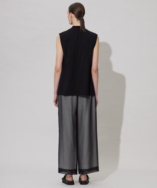 ICB 【洗える】 シアーレイヤードパンツ ブラック系