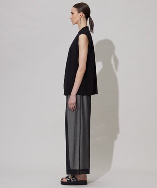 ICB L 【洗える】 シアーレイヤードパンツ ブラック系