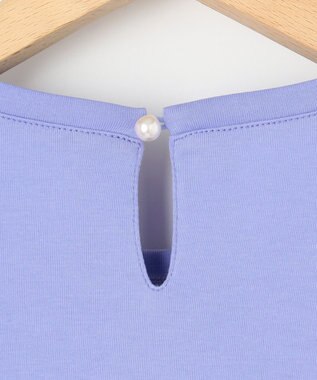 組曲 【汗ジミ防止・撥水】GIZAプレーティング天竺 袖フレア Tシャツ スカイブルー系