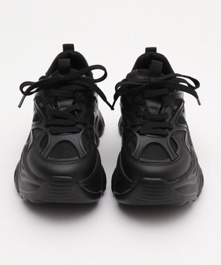 WEGO 【SMLサイズ展開】ラバーコンビ厚底スニーカー ブラック