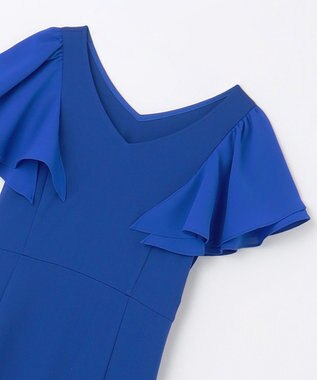 GRACE CONTINENTAL フリルスリーブカットワンピース ブルー