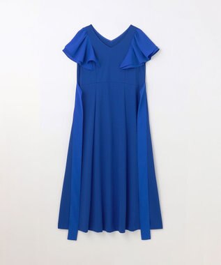 GRACE CONTINENTAL フリルスリーブカットワンピース ブルー