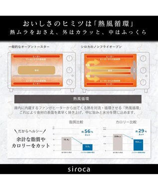 YAMATO テーブル＆キッチン 【siroca】ノンフライオーブン  ホワイト  ST-4N231(W) ホワイト