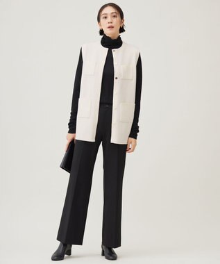 自由区 S 【WEB限定カラーあり・撥水加工・洗える】TRギャバストレート パンツ [WEB限定]ブラック