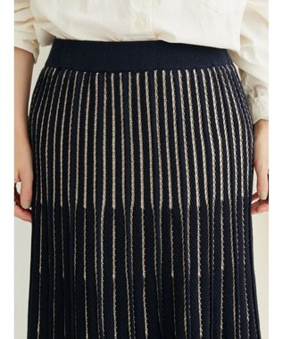 CRAFT STANDARD BOUTIQUE 配色ストライプニットスカート Black
