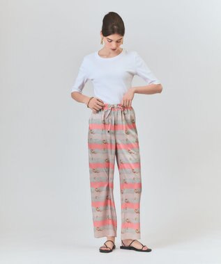 GRACE CONTINENTAL ロープボーダーパンツ ピンク