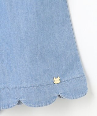 ANY KIDS 裾 スカラップ ショートパンツ デニムブルー