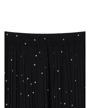 Green Parks シフォンプリーツスカート Dot Black