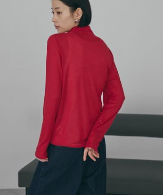 AMERICAN HOLIC シアーテレコタートルネックプルオーバー Red
