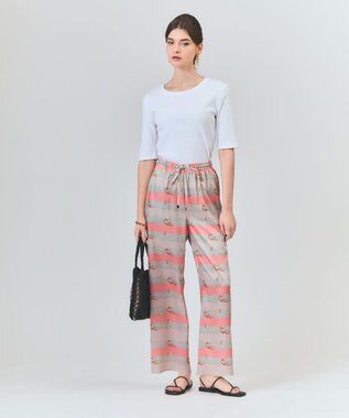 GRACE CONTINENTAL ロープボーダーパンツ ピンク