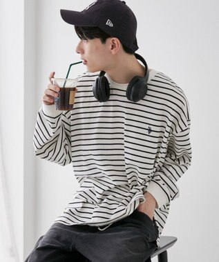 WEGO 【ユニセックス着用ITEM/MLサイズ展開】U.S. POLO ASSN.ワンポイント刺繍LST ホワイトボーダー