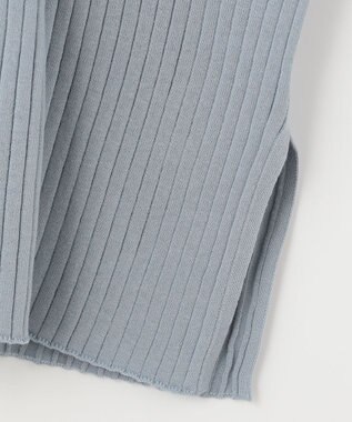 J.PRESS LADIES 【洗える】コットンシルクリラクシー Vネック ニット ダルブルー系