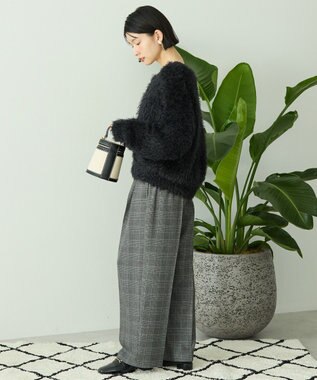 AMERICAN HOLIC シャギーニットクルーネックカーディガン Black