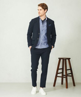 JOSEPH ABBOUD 【ポケッタブル/ストレッチ/ECO撥水】アクティブレジャー ジャケット ネイビー系