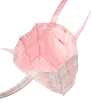 Maison de FLEUR ブランドロゴ刺繍チェックスクエアトート Pink