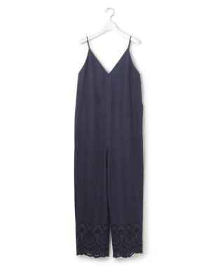 23区 【洗える】コットンエンブロイダリー オールインワン ネイビー系
