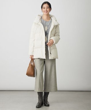 J.PRESS LADIES S 【洗える・2way】タフタダウン ミドル丈 コート アイボリー系