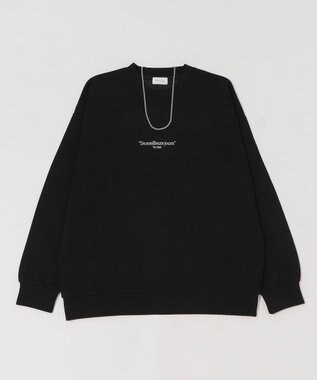 WEGO 【ユニセックス着用ITEM/2点SET/MLサイズ展開】アクセ付きフォトグラフィックプルオーバー ブラック