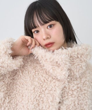 earth music&ecology プードルファーショートブルゾン Cream