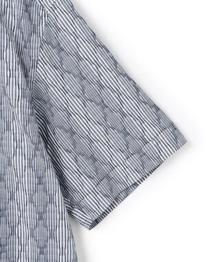 JOSEPH HOMME 【新柄】ストライプジャガードストレッチ 　レギュラーカラー半袖シャツ ネイビー系1