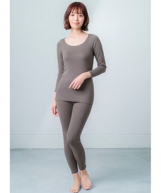 Wing あったかインナー オーガニックコットン混  やわらかくやさしい肌ざわり 【綿の贅沢オーガニック】 綿混 ボトム 足首丈 秋 冬 ER4831 ウイング／ワコール グレー