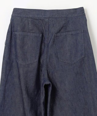 NAVE 【ReNave・セットアップ可/洗える】マーセライズデニム ラップワイドパンツ ネイビー系