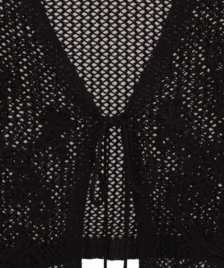 earth music&ecology フラワー刺繍メッシュベスト Black