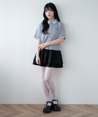 WEGO キンボタンエリツキケーブルニット グレー