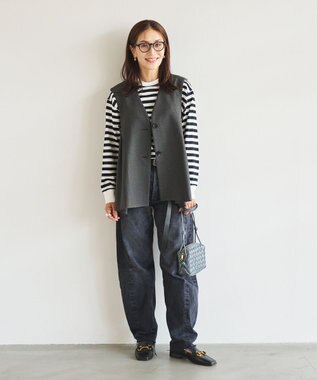 #Newans 【セレモニーにも】〈亀恭子さんコラボ〉サイドギャザージレ グレー