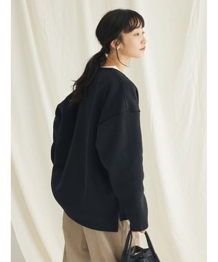 CRAFT STANDARD BOUTIQUE ニットフリースキーネックプルオーバー Black