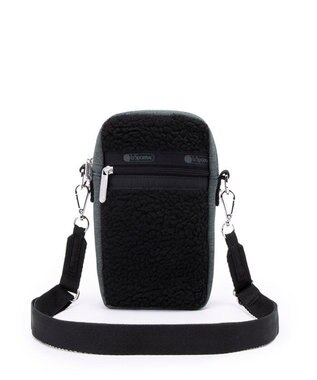LeSportsac DENIM PHONE CROSSBODY/ブラックデニム/ブラックシェルパ ブラックデニム/ブラックシェルパ