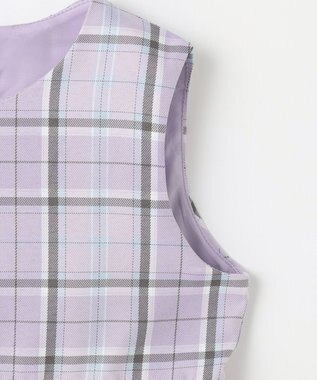 ANY KIDS チェック柄ジャンパースカート ラベンダー