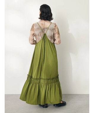 CRAFT STANDARD BOUTIQUE 切替ティアードキャミワンピース Khaki