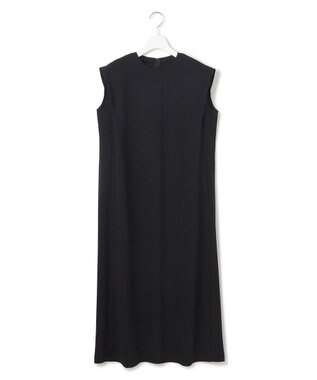 23区 L 【吸水速乾/UVカット/接触冷感/洗える】ストレッチジョーゼット ワンピース ブラック系