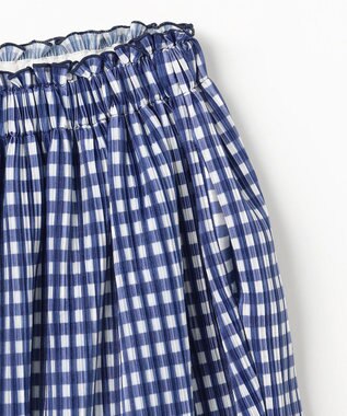 組曲 KIDS 【150-160㎝】ギンガムチェックプリーツ スカート ネイビー系
