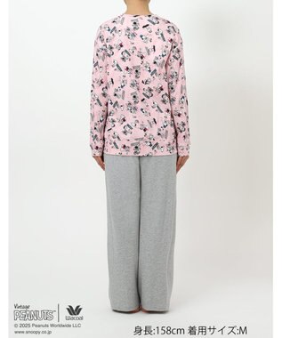 WACOAL ワコール_リラックス＆スリープ パジャマ 長袖 長ズボン 綿100%(本体) PEANUTS スヌーピー レディース FDX554 /ワコール ピンク