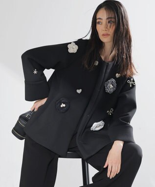 組曲 ウェーブラインブローチ ゴールド系