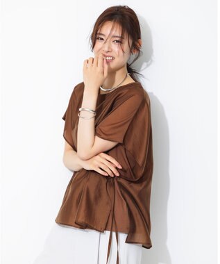 UNFILO シアー レイヤード Tシャツ ブラウン