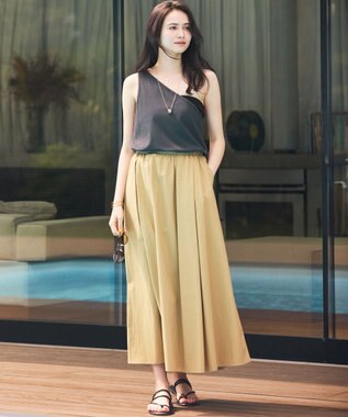 23区 【SLOW/一部店舗限定】UVカット/撥水/接触冷感 ナイロンタスランタフタ スカート ベージュ系