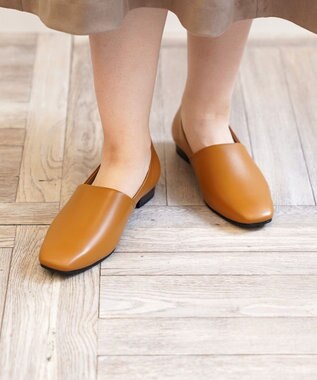 Pointer 日本製 サイドVカットパンプス ライトブラウン