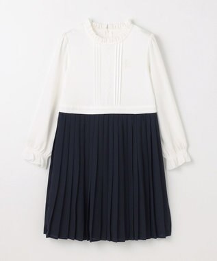 組曲 KIDS 【110-140㎝】グレンチェックジャケット＆プリーツワンピース セット ネイビー×チェック系