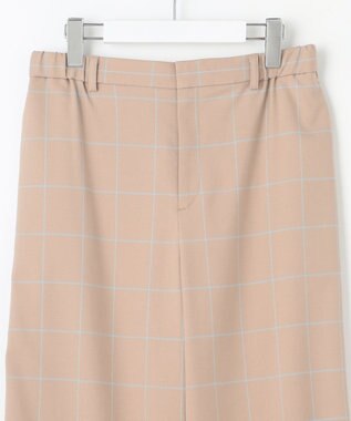 自由区 【洗える】ウィンドウペーンチェックワイド パンツ ベージュ系