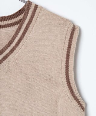 WEGO 【SCHOOLITEM】ラインスクールニットベスト オフホワイト